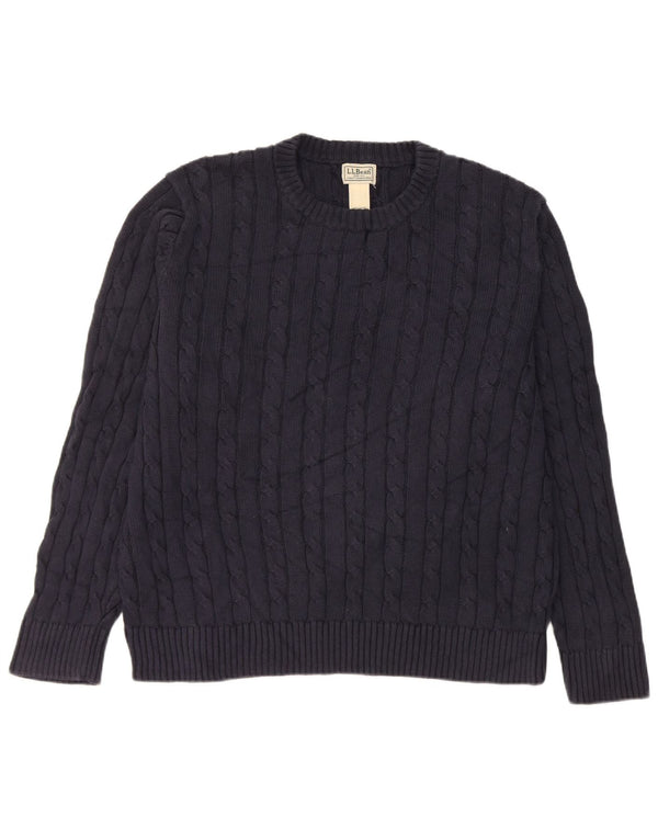 L.L.Bean Suéter extragrande con cuello redondo para mujer UK 46 Grande Azul marino