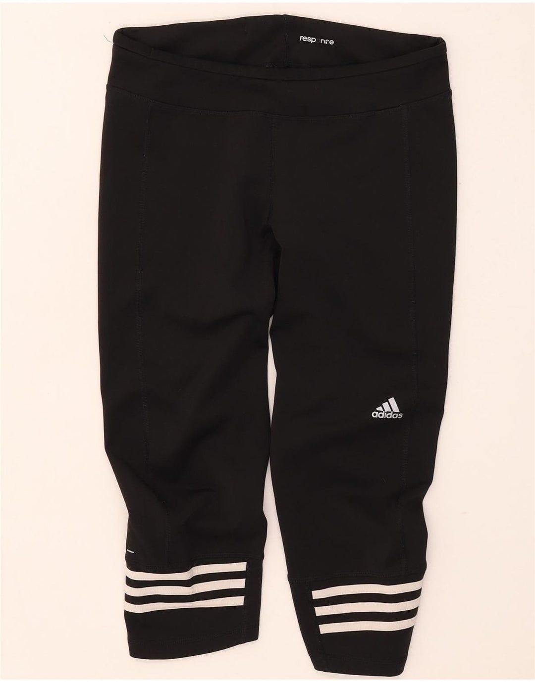 Adidas Mujer Climalite Capri Leggings Reino Unido 12/14 Mediano Negro Poliéster