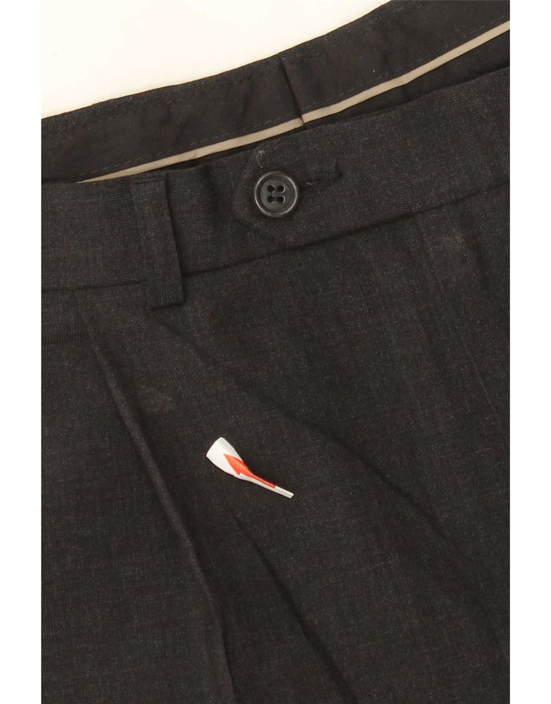 Marks & Spencer Pantalón de traje con pinzas a medida para hombre W36 L31 Poliéster gris
