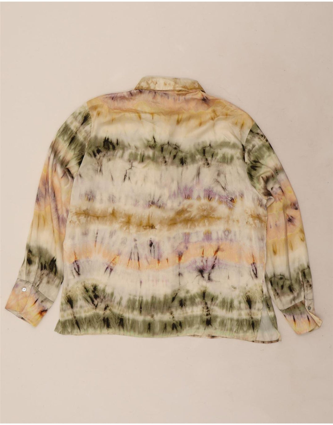 Zara Blusa Camisa Mujer UK 46 Grande Poliéster Tie Dye Multicolor