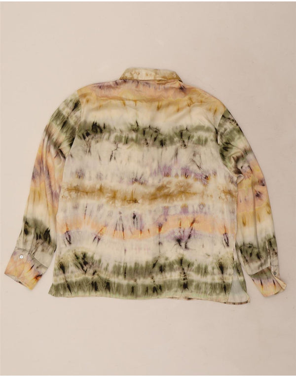 Zara Blusa Camisa Mujer UK 46 Grande Poliéster Tie Dye Multicolor