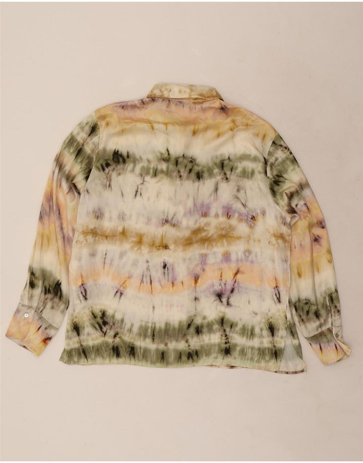 Zara Blusa Camisa Mujer UK 46 Grande Poliéster Tie Dye Multicolor