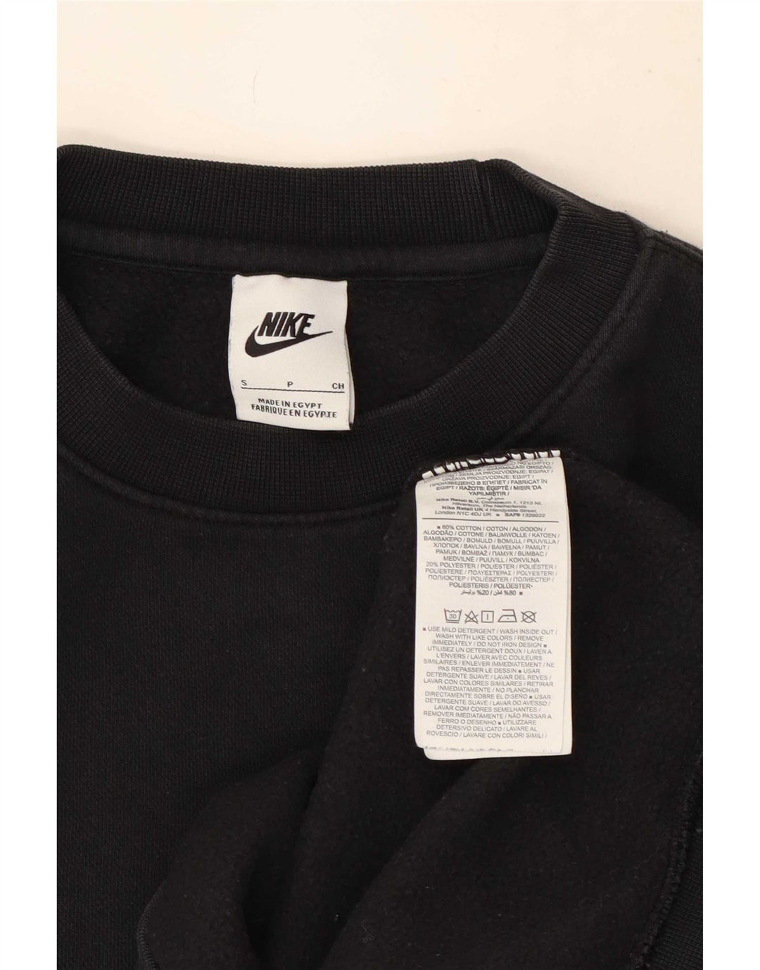 Nike Hombre Sudadera Jumper Small Negro Algodón
