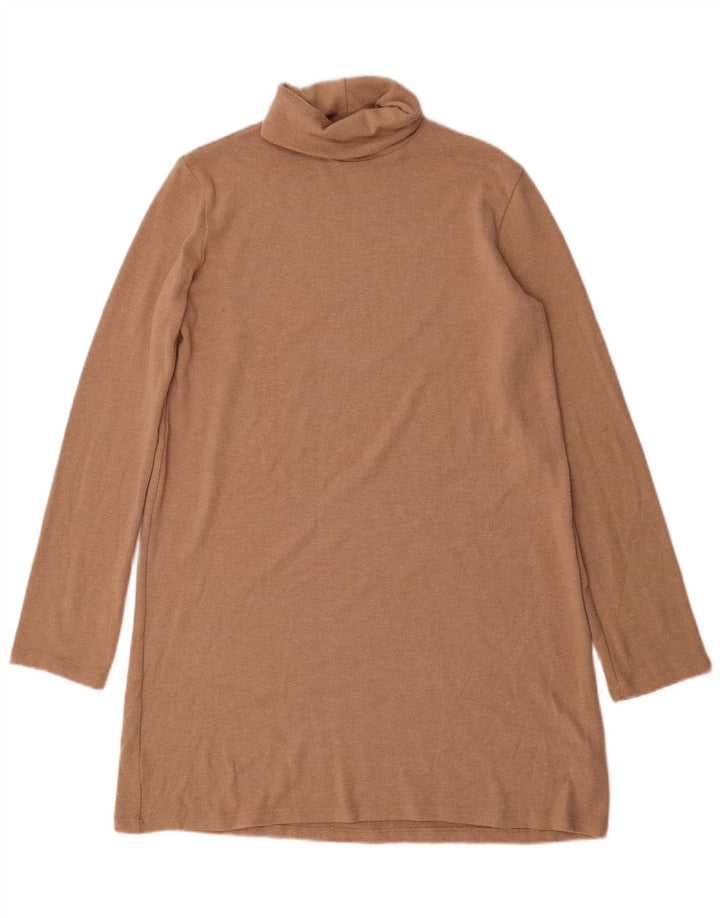 Zara Vestido tipo jersey para mujer UK 44 Poliéster marrón medio