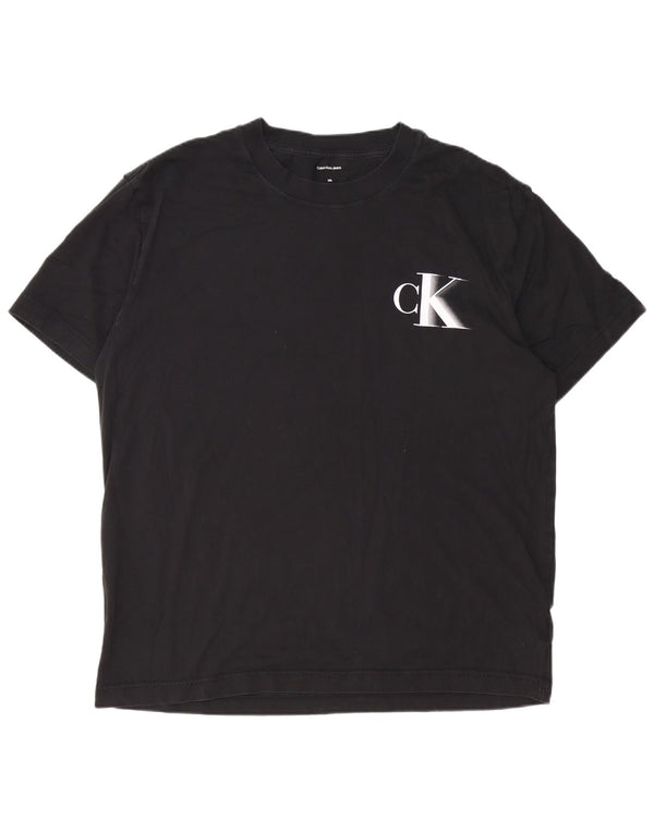 Calvin Klein Jeans Camiseta gráfica para hombre Top 2XL Algodón negro