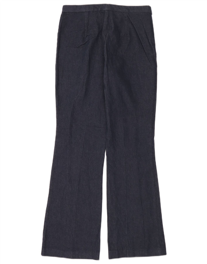 Zara Mujer Pantalón Bootcut Mediano W28 L32 Algodón Azul Marino