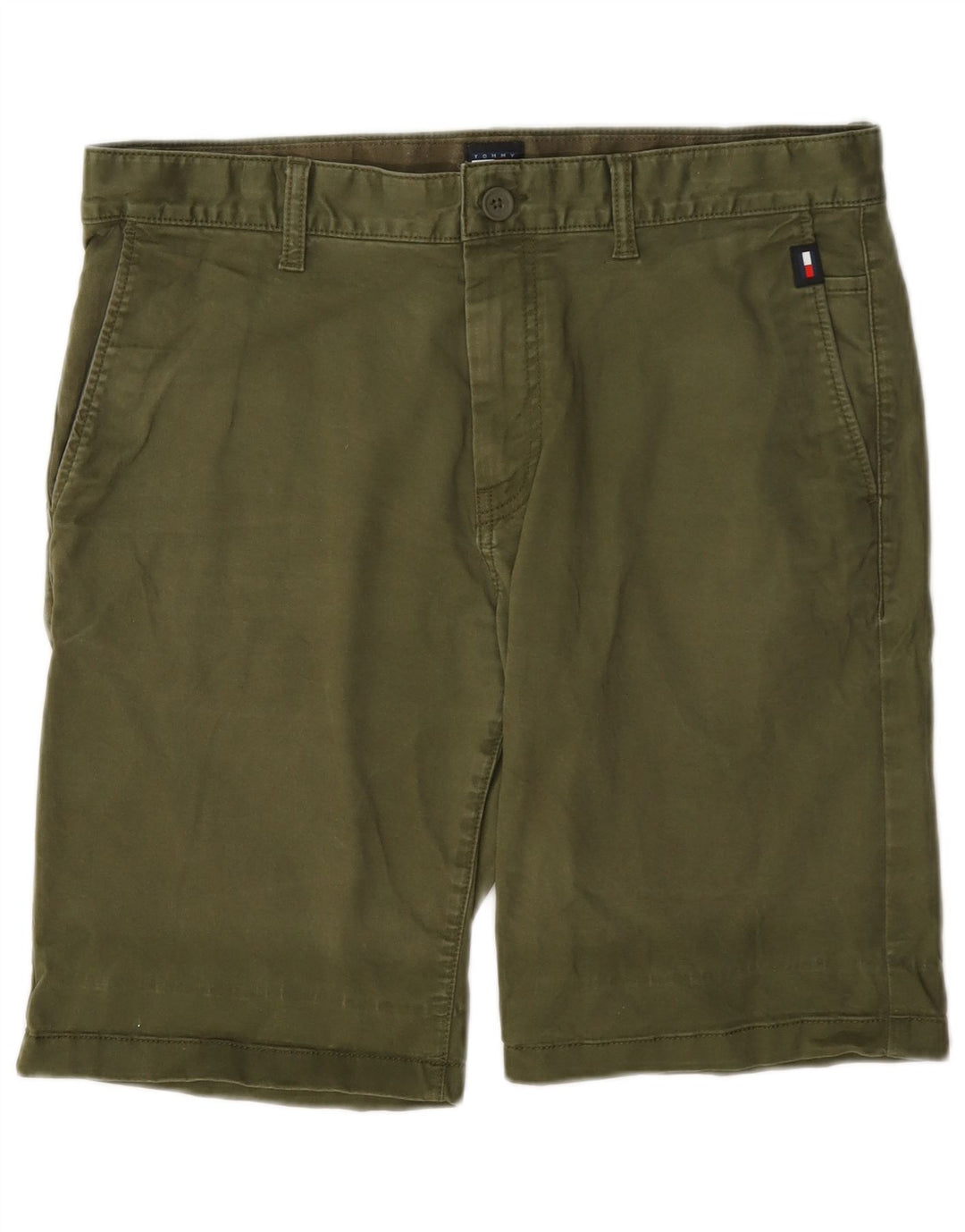 Tommy Hilfiger Pantalones cortos chinos para hombre W32 Algodón caqui mediano