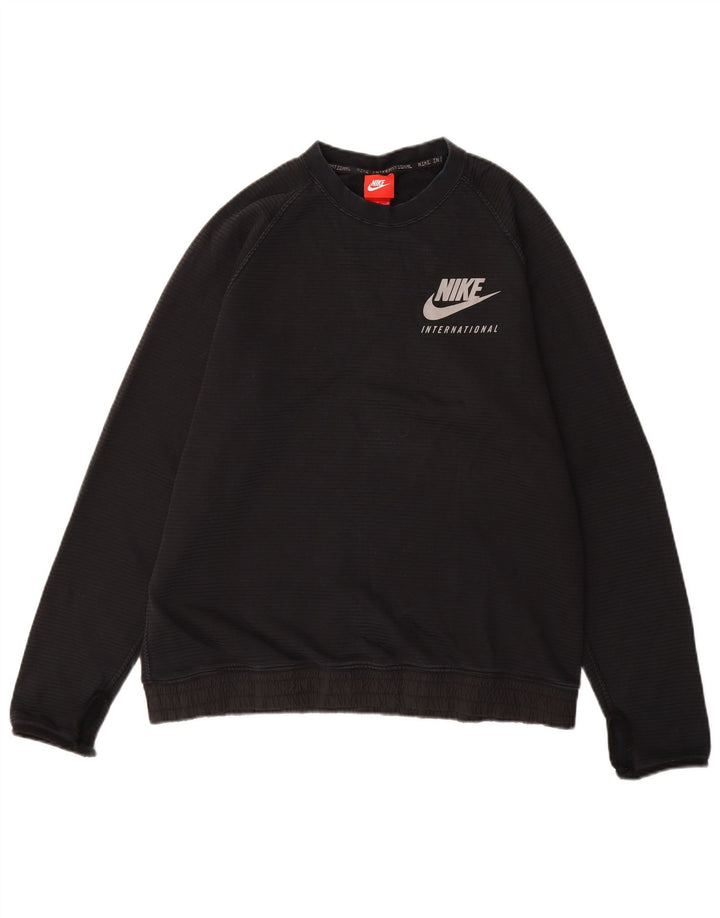 NIKE Hombre Sudadera Jumper Large Negro Rayas Algodón