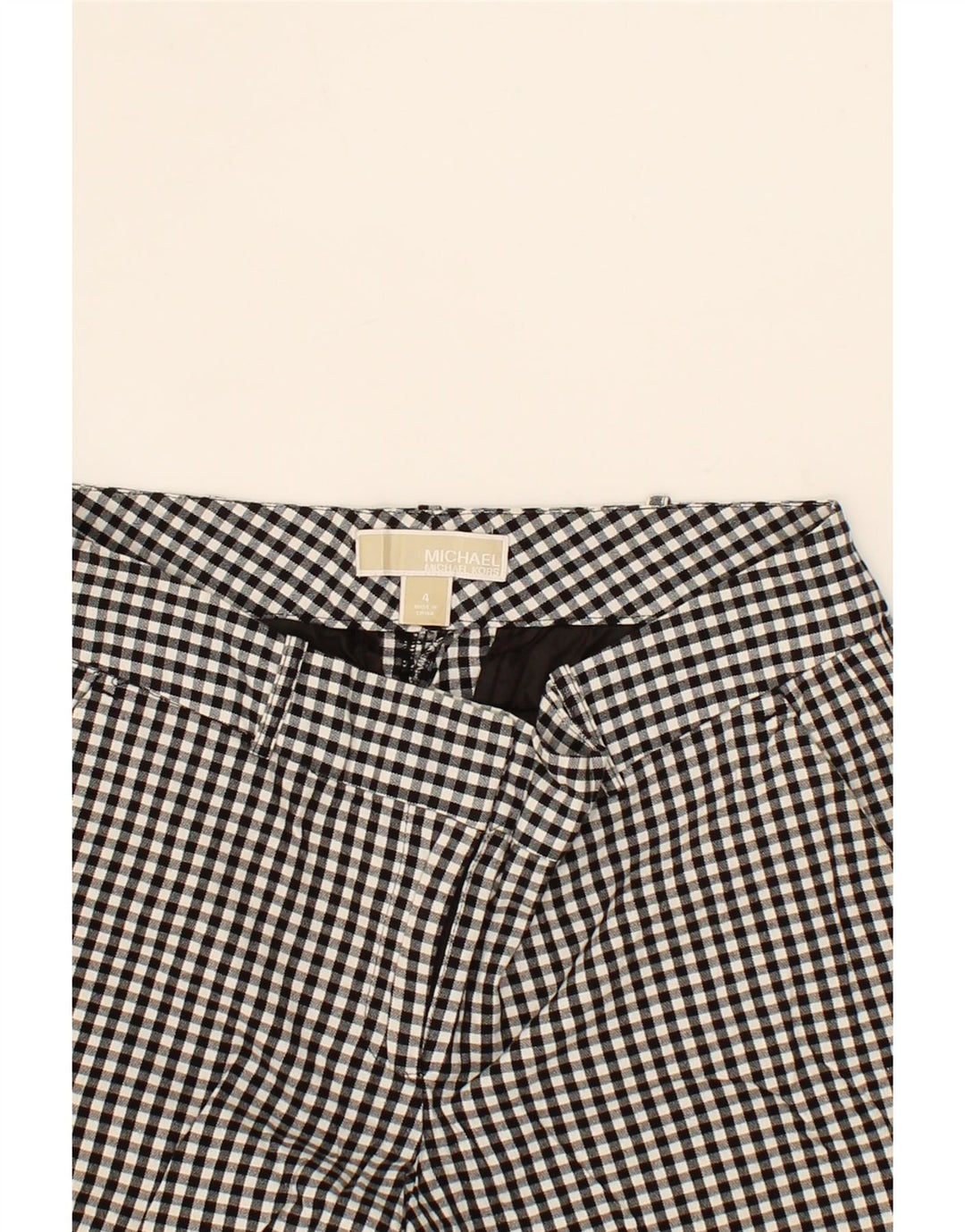 MICHAEL KORS Womens Chino Shorts US 4 Small W30 Black Gingham Cotton Vintage Michael Kors and Second-Hand Michael Kors from Messina Hembry 