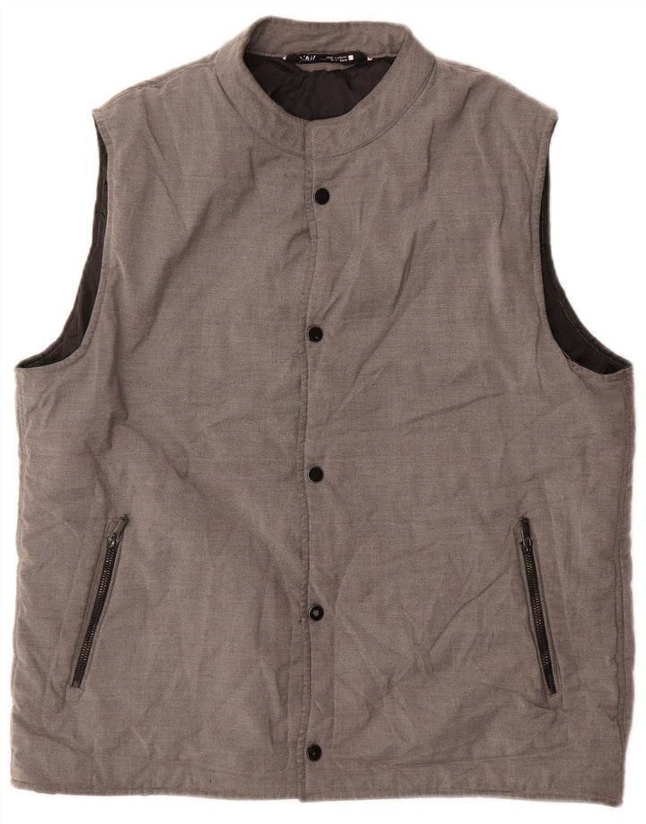 Zara Hombre Chaleco Acolchado UK 42 XL Poliéster Gris
