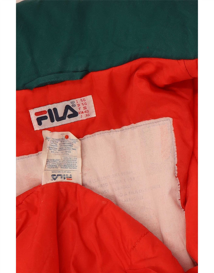 Fila Chaqueta de esquí gráfica para hombre IT 50 Large Naranja Colorblock Poliéster