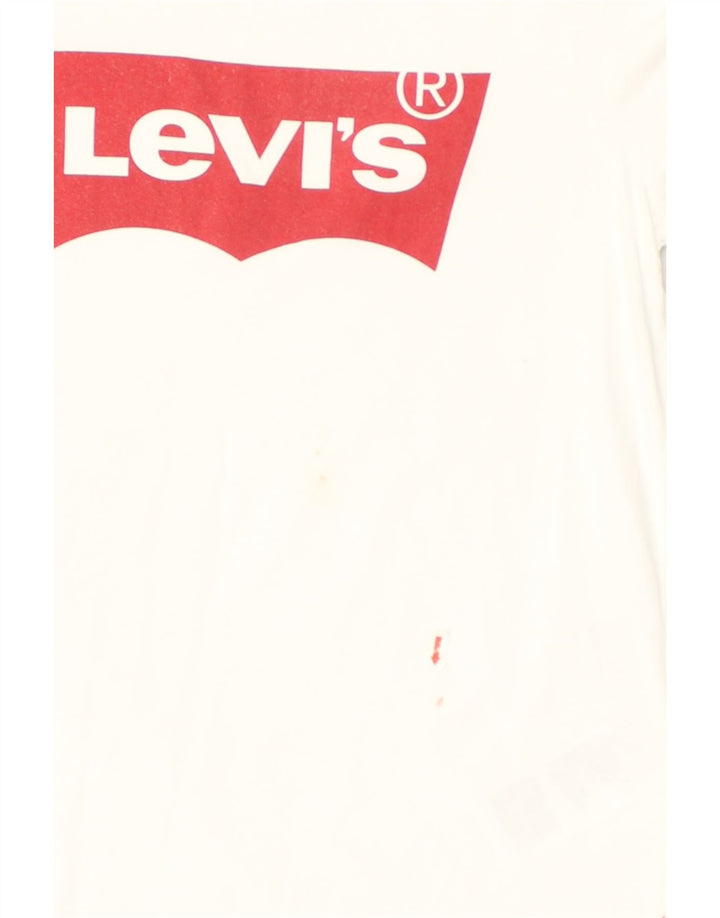 LEVI'S Womens Graphic T-Shirt Top UK 12 Medium White Cotton | Vintage Levi's | Thrift | Second-Hand Levi's | Used Clothing | Messina Hembry 