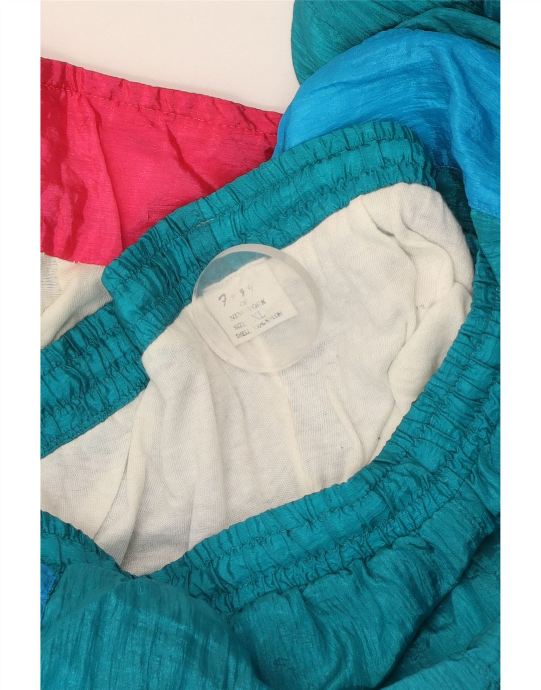 Vintage Hombre Chándal Completo XL Azul Colorblock Nylon