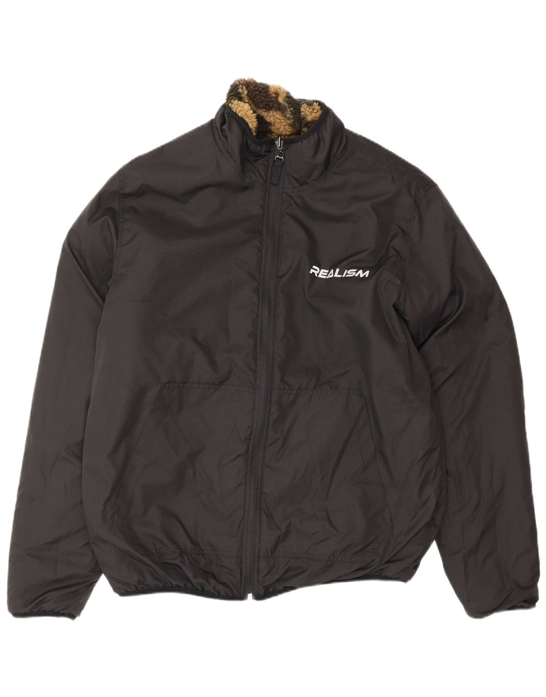 CHAPTER Chaqueta reversible de forro polar para hombre UK 38 Camuflaje caqui mediano