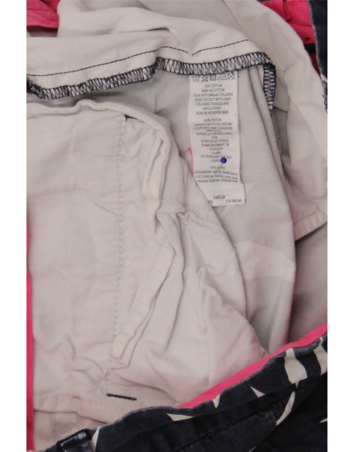 French Connection Pantalones cortos chinos para hombre W30 Algodón geométrico azul medio