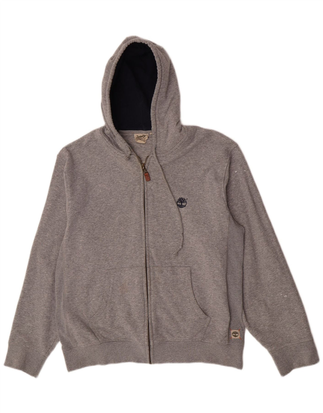 Timberland - Sudadera con capucha y cremallera para hombre, talla grande, algodón gris