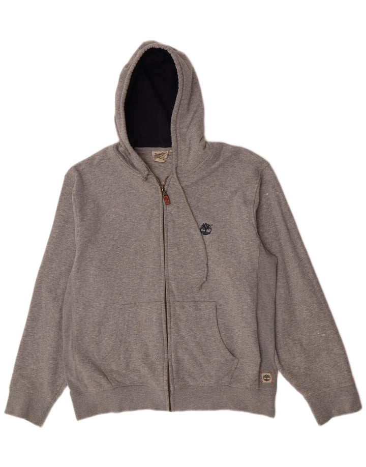 Timberland - Sudadera con capucha y cremallera para hombre, talla grande, algodón gris