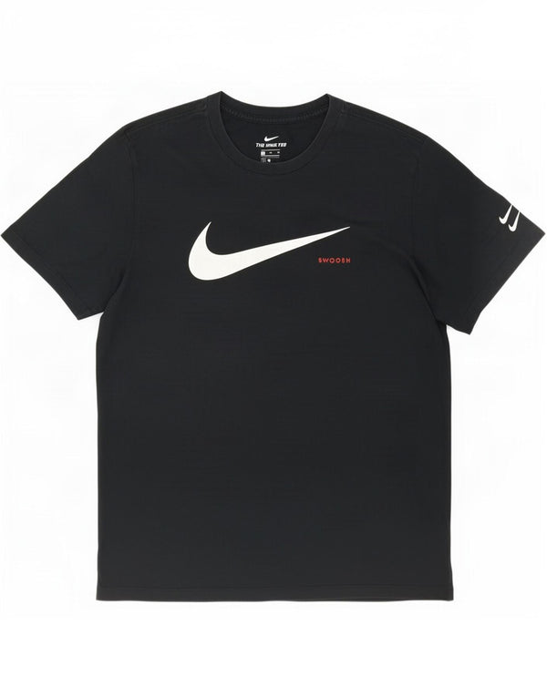 Nike Mens Swoosh Graphic Camiseta Top XL Algodón Negro