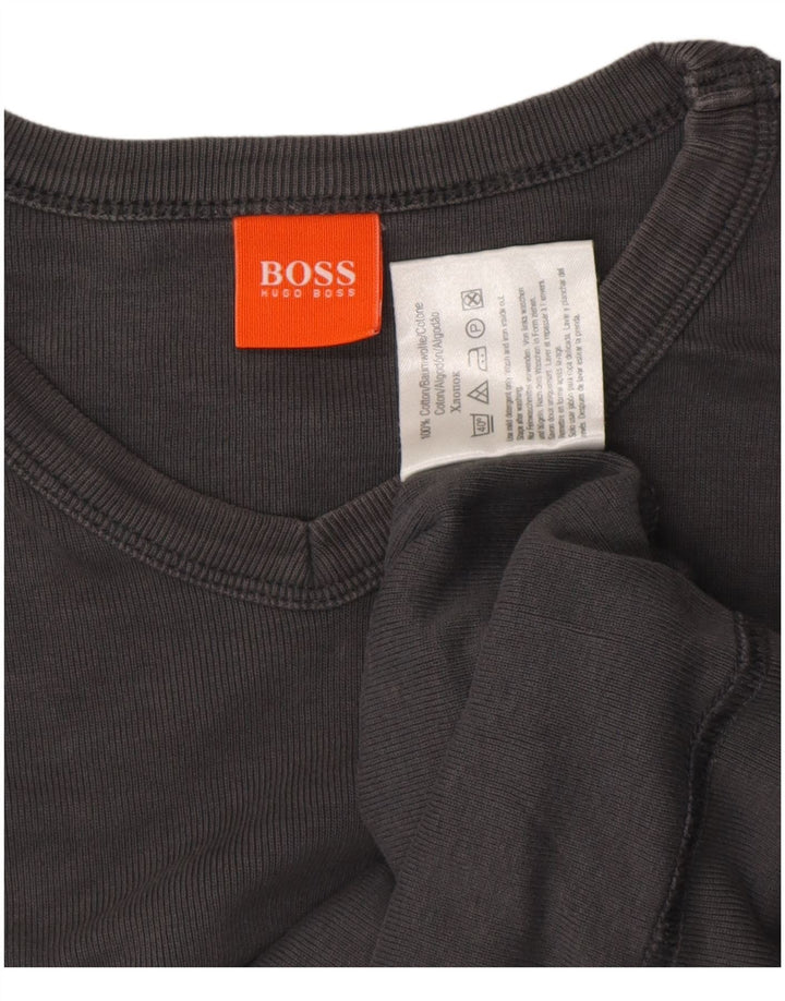 HUGO BOSS Camiseta Hombre Top XL Gris Algodón