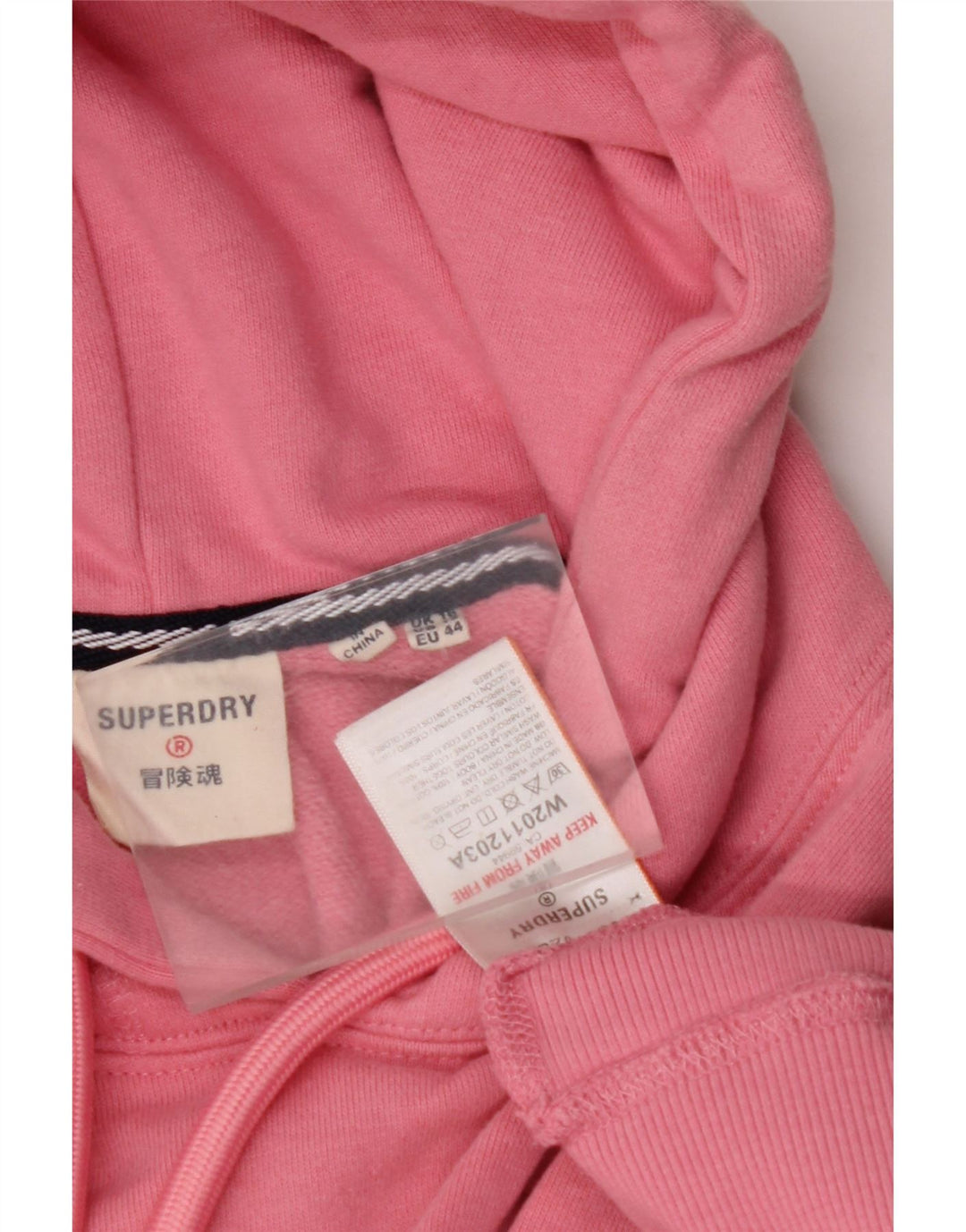 SUPERDRY Jersey con capucha extragrande con gráfico recortado para mujer UK 46 Large Pink