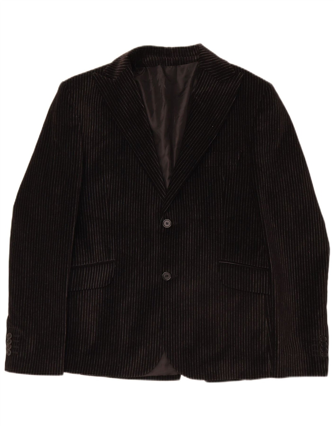 Vincent Traje de 2 piezas con 2 botones para hombre IT 48 Medium W30 L32 Black Pinstripe