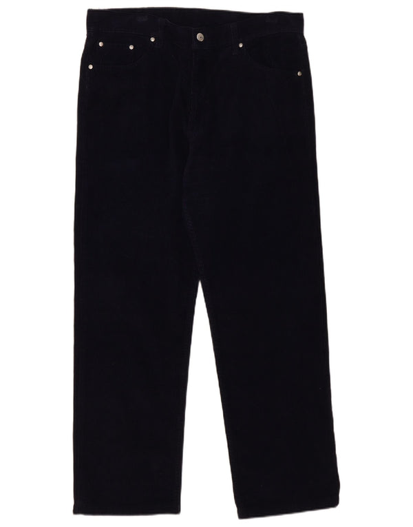 Pantalón Carrera Recto De Pana Para Hombre W36 L29 Algodón Azul Marino
