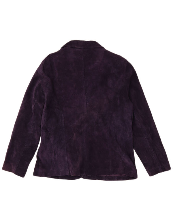 TCM Chaqueta Blazer de Ante con 3 Botones para Mujer UK 20 2XL Cuero Púrpura