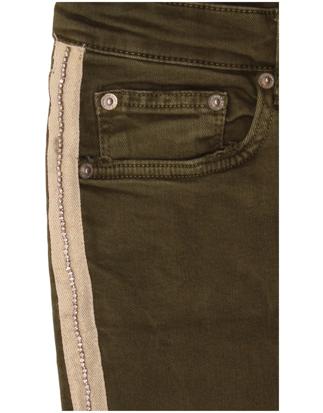 Zara Jeans Slim para Mujer EU 40 Medium W30 L27 Caqui Colorblock