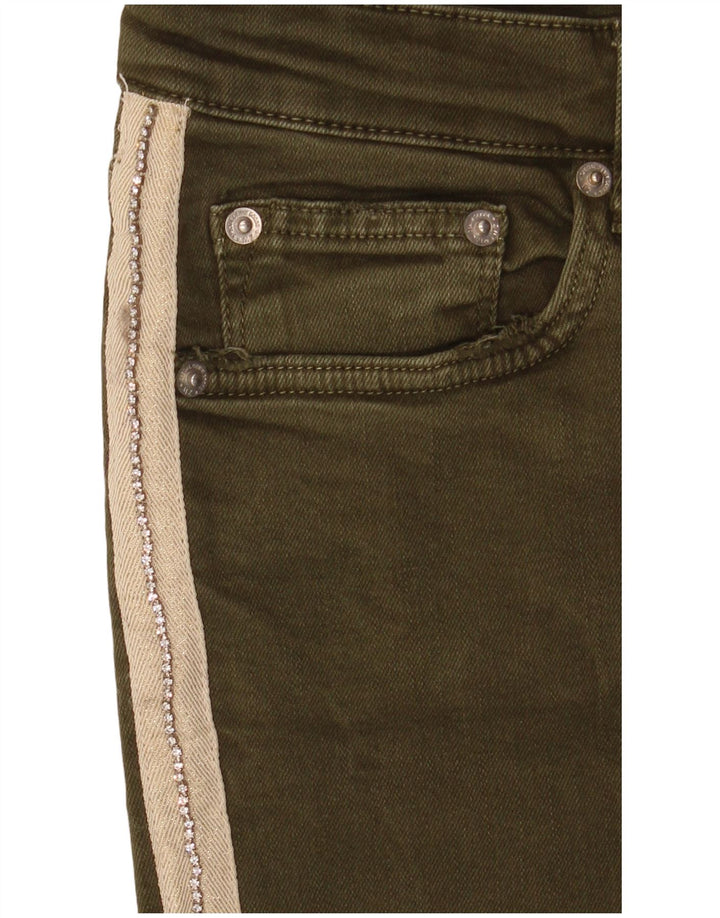 Zara Jeans Slim para Mujer EU 40 Medium W30 L27 Caqui Colorblock