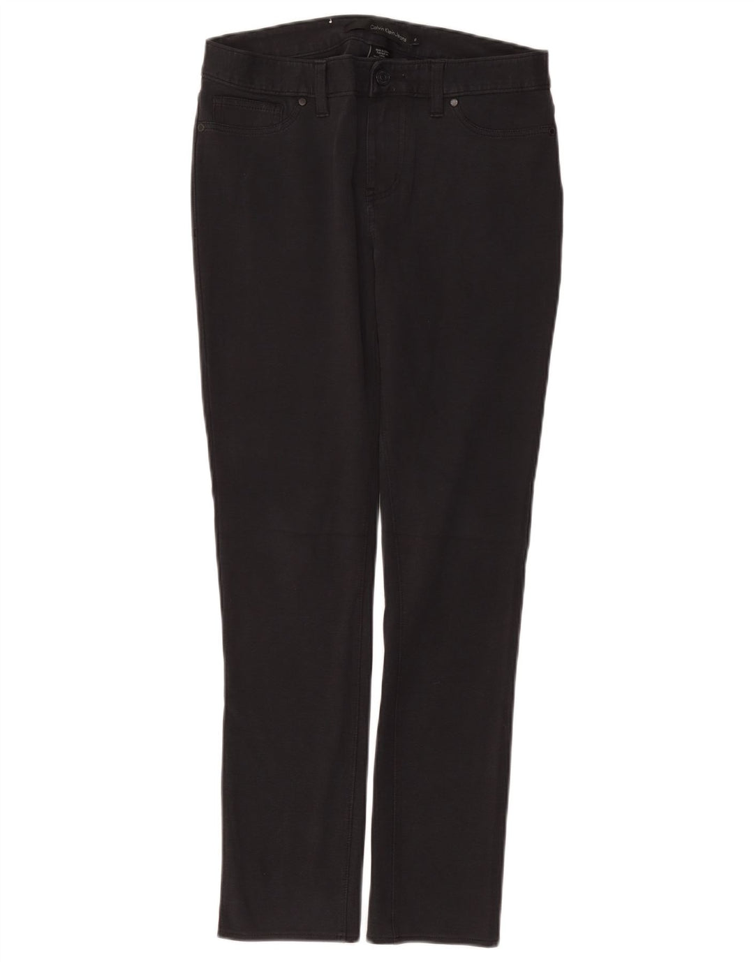 CALVIN KLEIN Pantalones casuales delgados para mujer US 6 Medium W30 L28 Gris Algodón