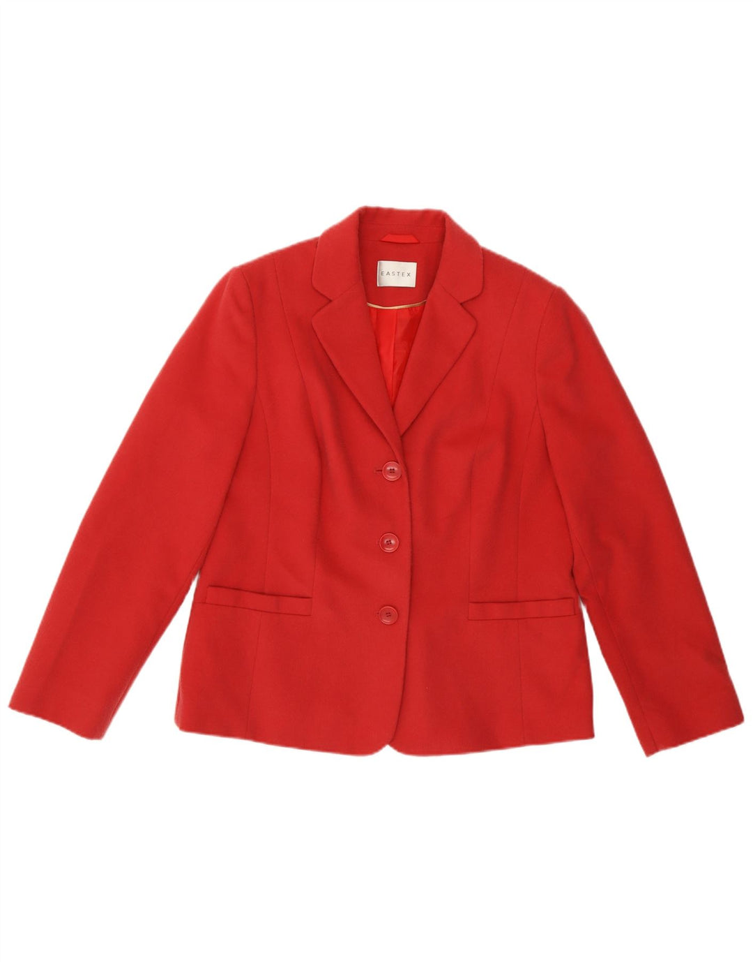 Eastex Chaqueta Blazer de 3 Botones para Mujer UK 12 Mediano Rojo Poliéster