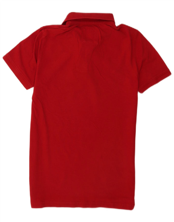 Crew Clothing Polo para hombre pequeño de algodón rojo
