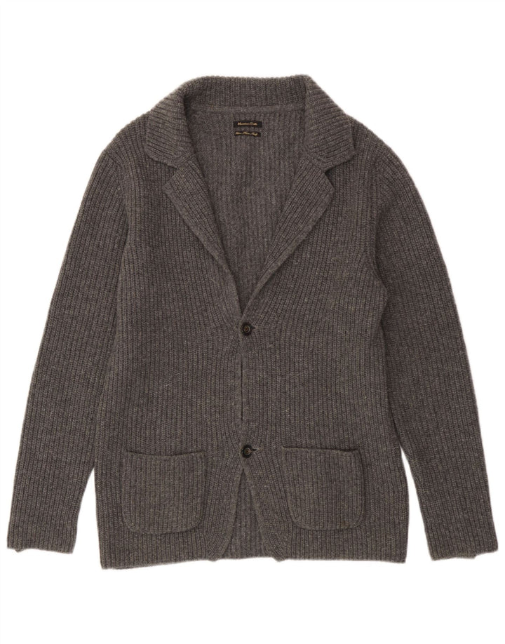 Massimo Dutti Jersey Cárdigan Hombre XL Gris