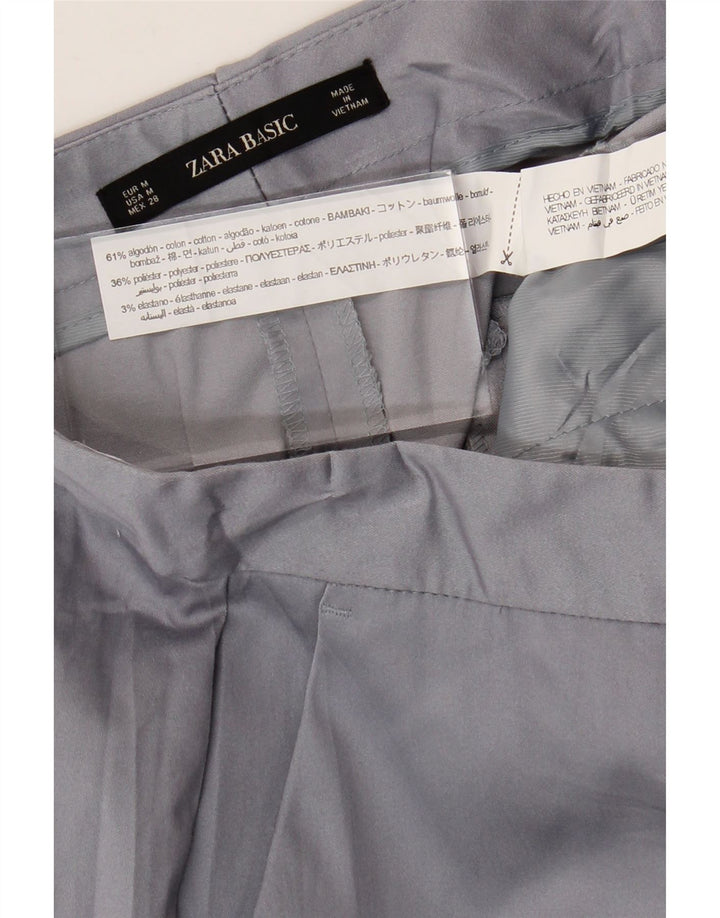 Zara Mujer Pantalón Chino Recto Mediano W28 L26 Algodón Gris