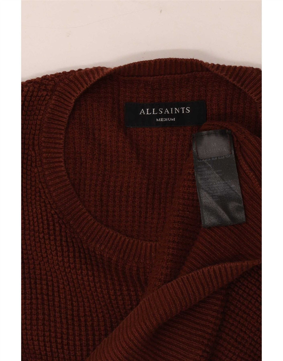 All Saints Jersey de cuello redondo para hombre de algodón marrón medio