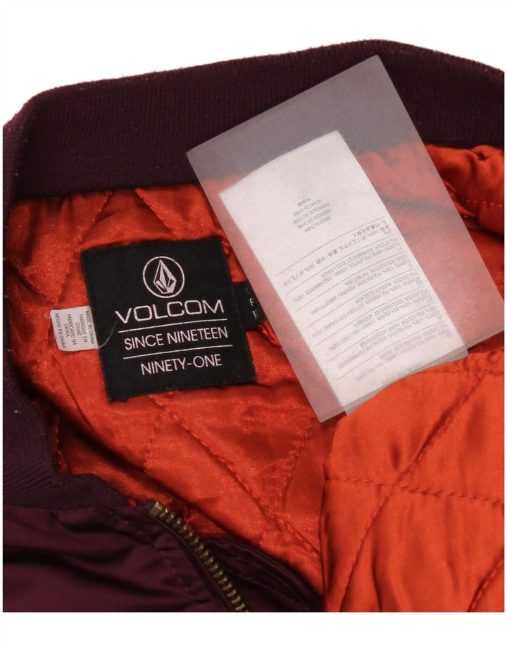 Volcom Chaqueta Bomber Extragrande para Mujer UK 10 Small Poliéster Morado