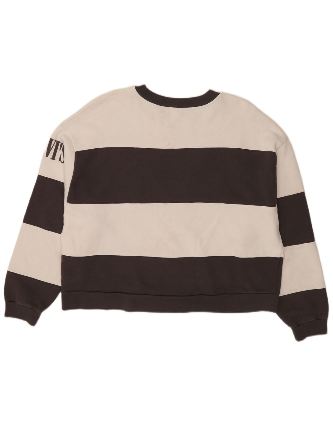 Levi's Sudadera corta extragrande para mujer, talla 40, tamaño mediano, color negro a rayas