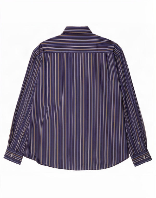 Camisa para hombre Paul & Shark Talla 45 XL Algodón azul marino a rayas