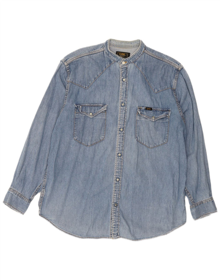 Lee Camisa Vaquera Para Hombre Algodón Azul Grande