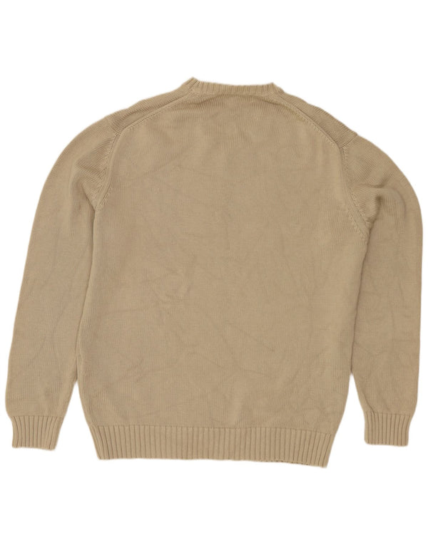 ZARA Hombre Jersey Cuello Pico XL Algodón Beige