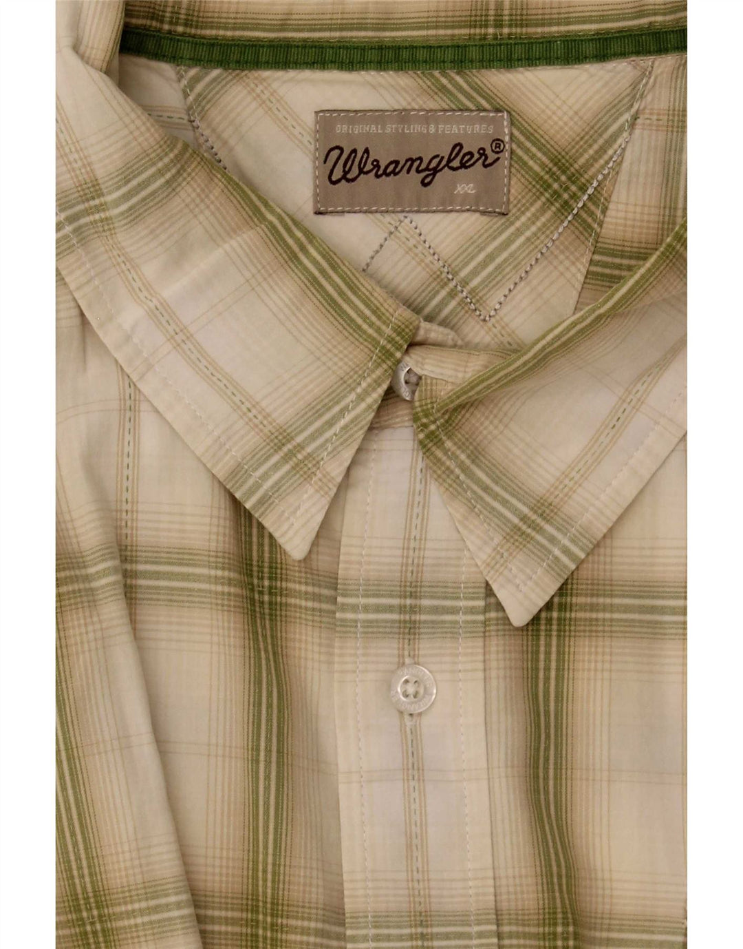 Wrangler Camisa de manga corta para hombre XL Green Check