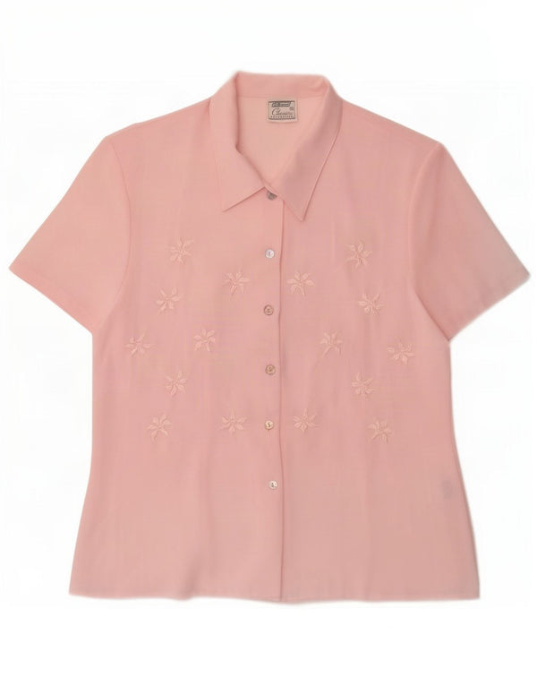 St. Bernard Blusa de manga corta para mujer UK 44 grande rosa floral