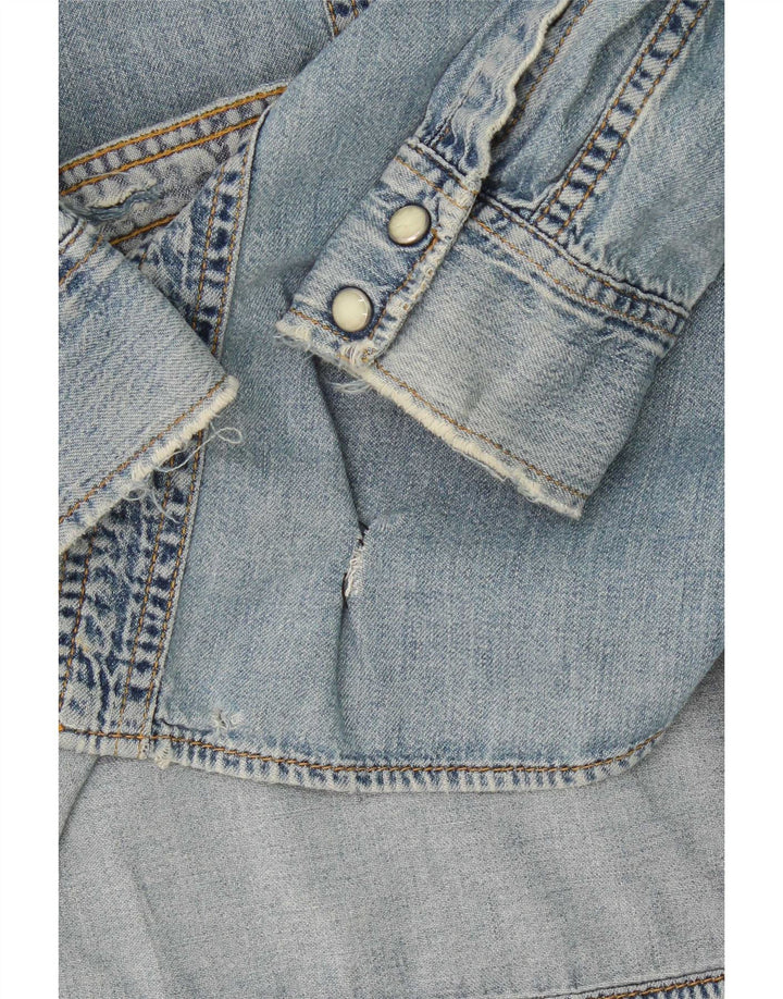 Camisa vaquera Lee para mujer UK 46 Algodón azul grande
