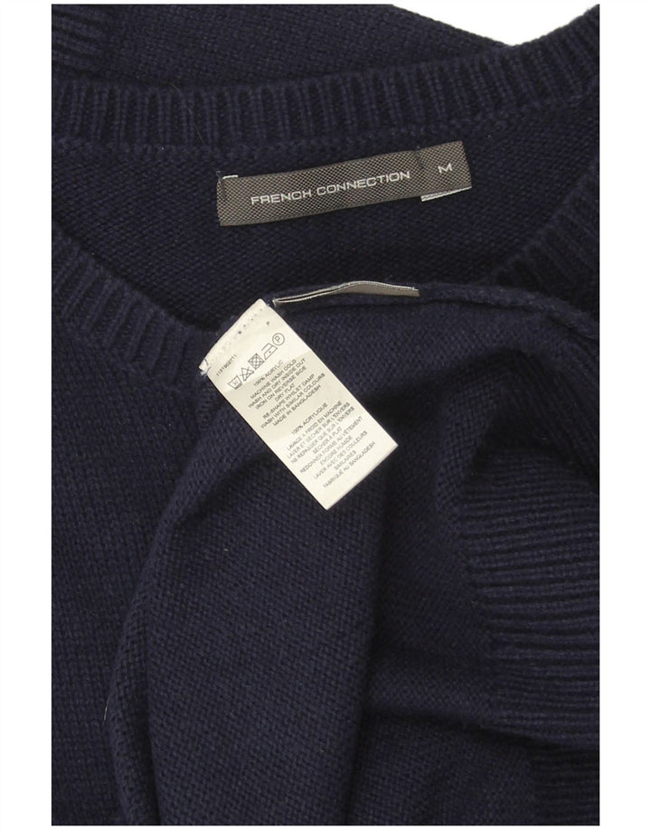 FRENCH CONNECTION Suéter tipo jersey con cuello redondo para hombre Azul marino mediano Fair Isle