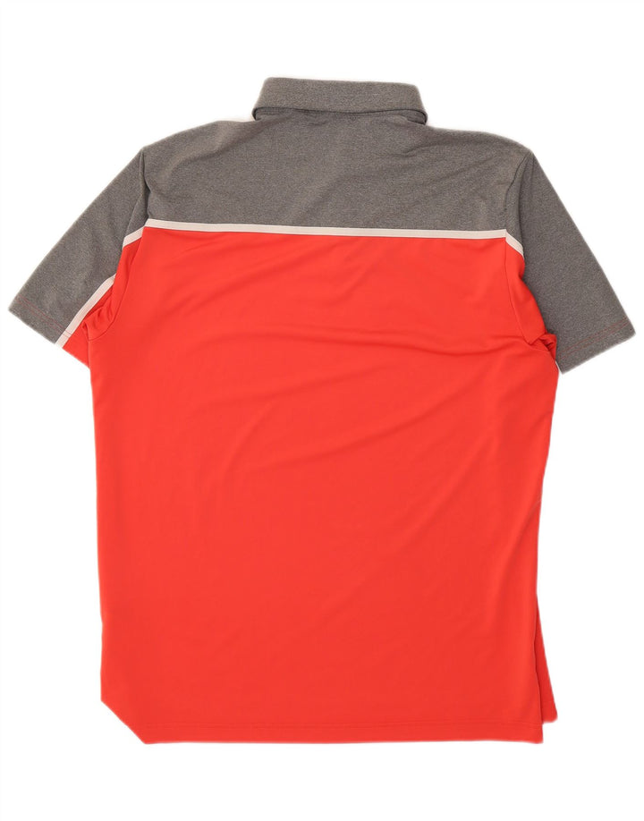 Polo Adidas Hombre Grande Rojo Colorblock Poliéster