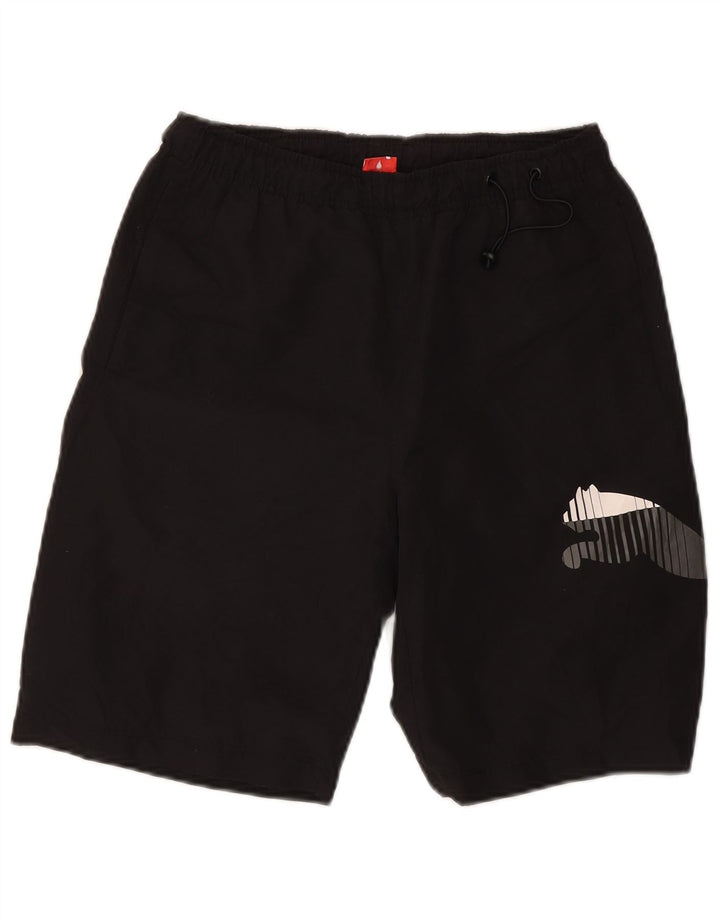 Puma Pantalones cortos deportivos con gráficos para hombre, talla pequeña, negro