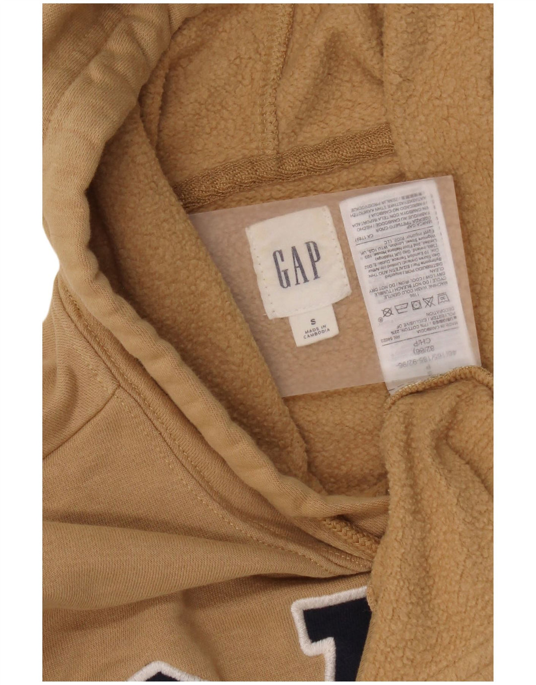 Gap Hombre Sudadera Con Capucha Gráfica Jersey Pequeño De Algodón Beige