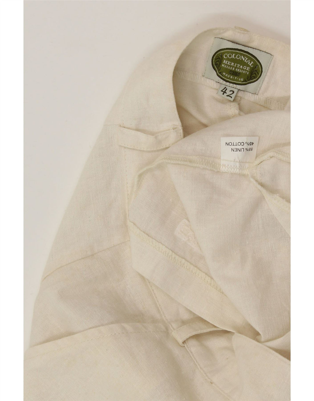 MAURITIUS Pantalones cortos chinos para mujer IT 42 Medium W30 Lino blanco