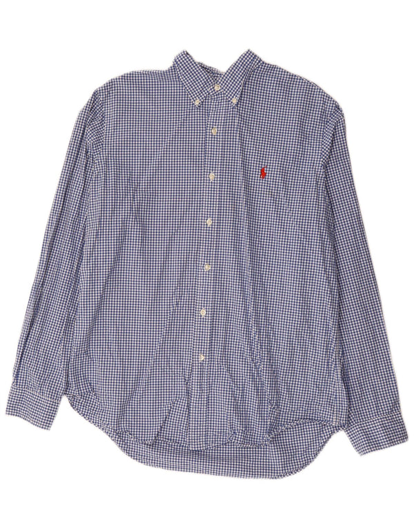 Camisa Ralph Lauren para hombre grande de algodón a cuadros azul