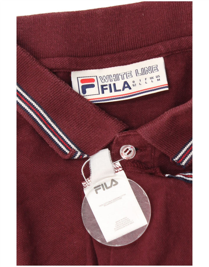 Fila Polo Hombre Grande Granate Algodón